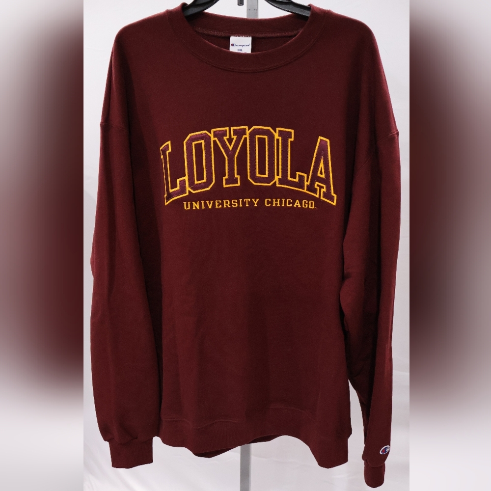 Champion Loyola Maroon Arch Long Sleeve Crew Sweatshirt